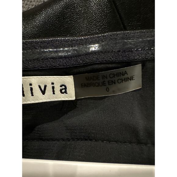 Alice + Olivia Kelly Strapless  Vegan Leather Mini Dress US 0 Black Stretch - Picture 4 of 14